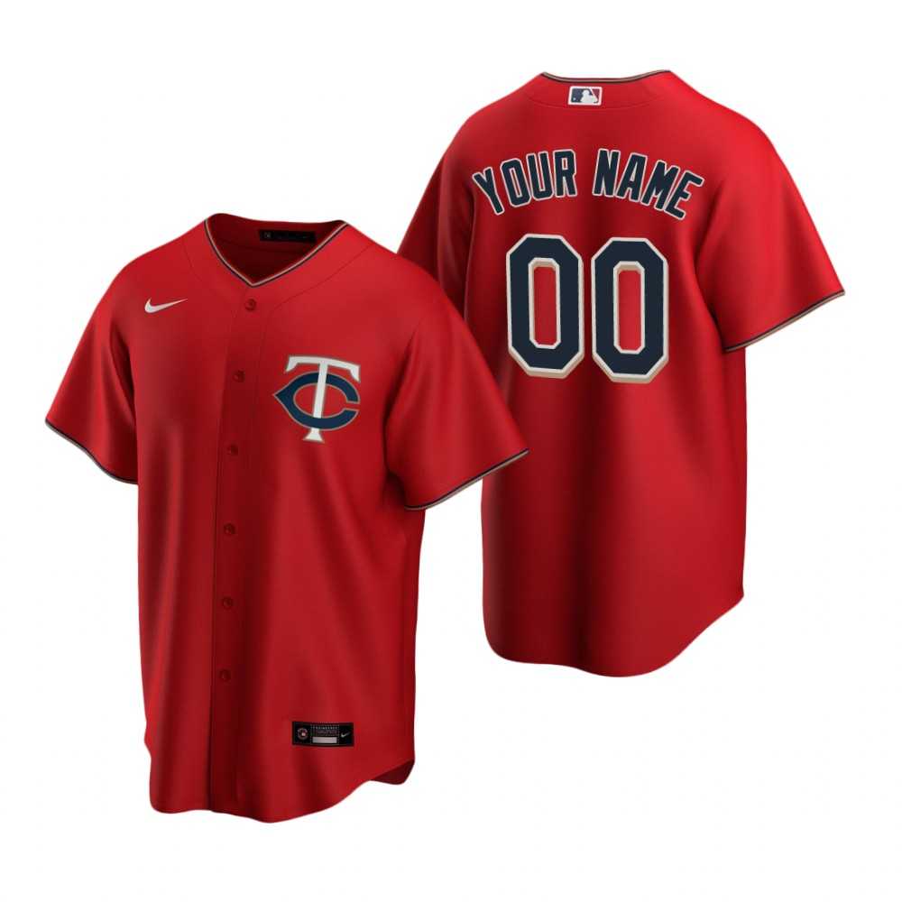 Minnesota Twins Customized Nike Red Stitched MLB Cool Base Jersey